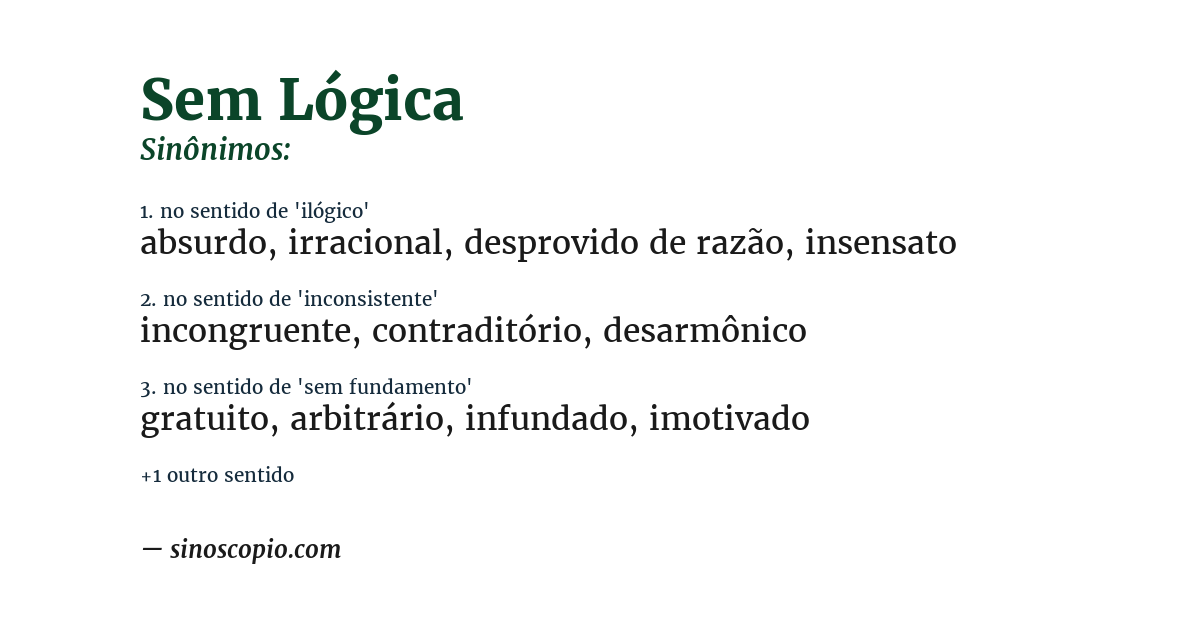 Sinônimo de sem lógica