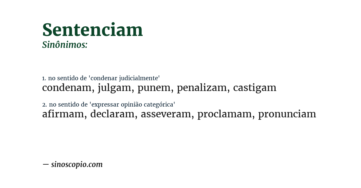 Sinônimo de sentenciam