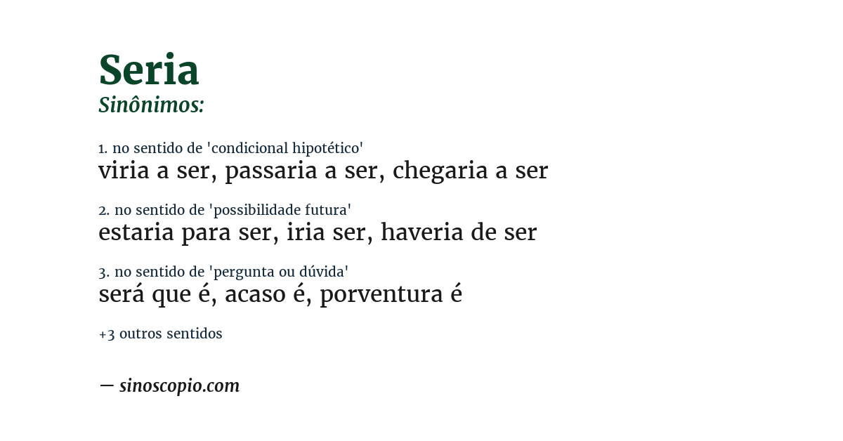 Sinônimo de seria
