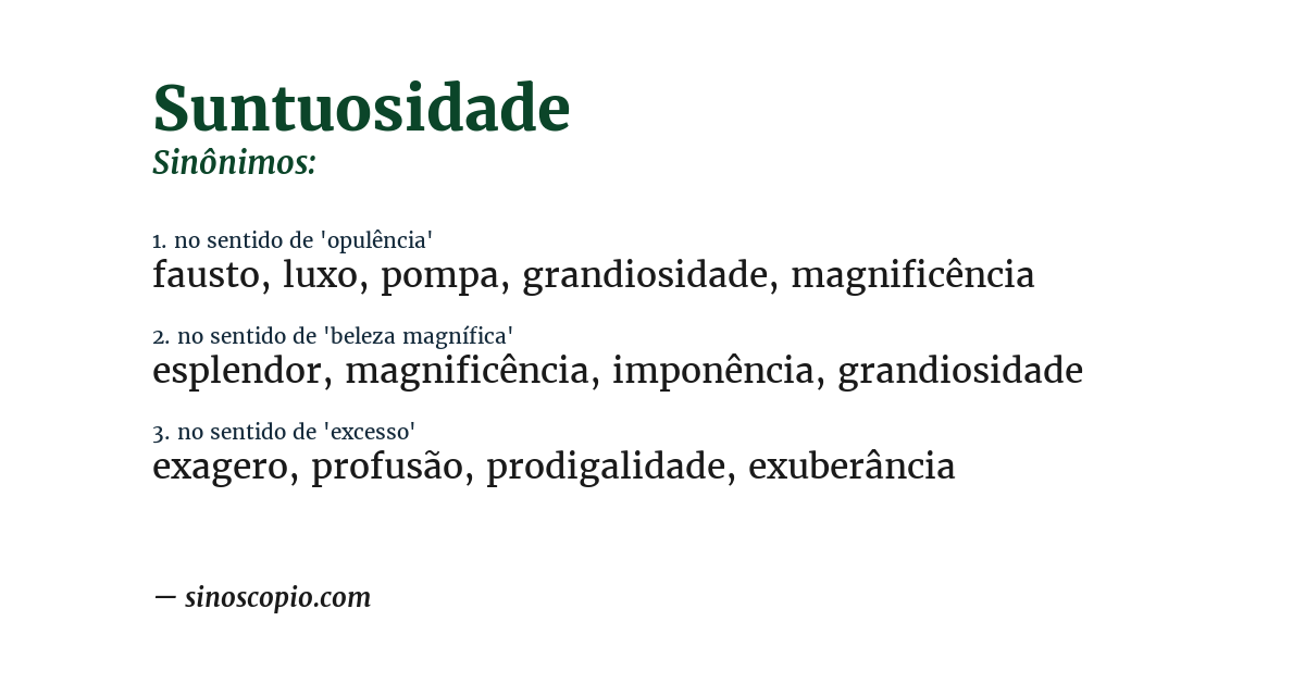 Sinônimo de suntuosidade