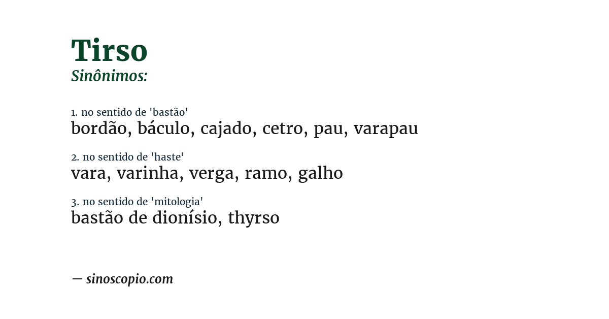 Sinônimo de tirso