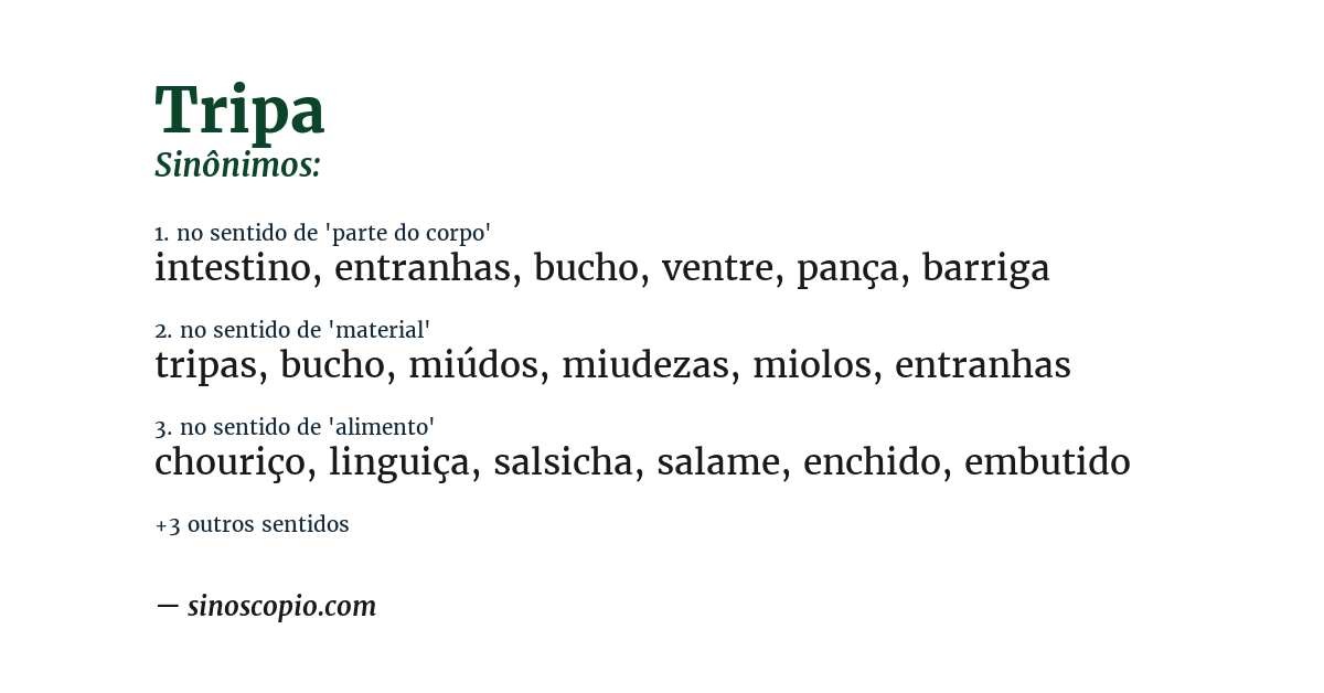 Sinônimo de tripa