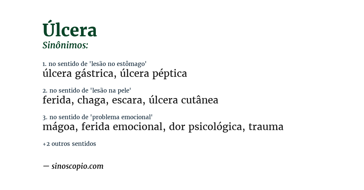 Sinônimo de úlcera