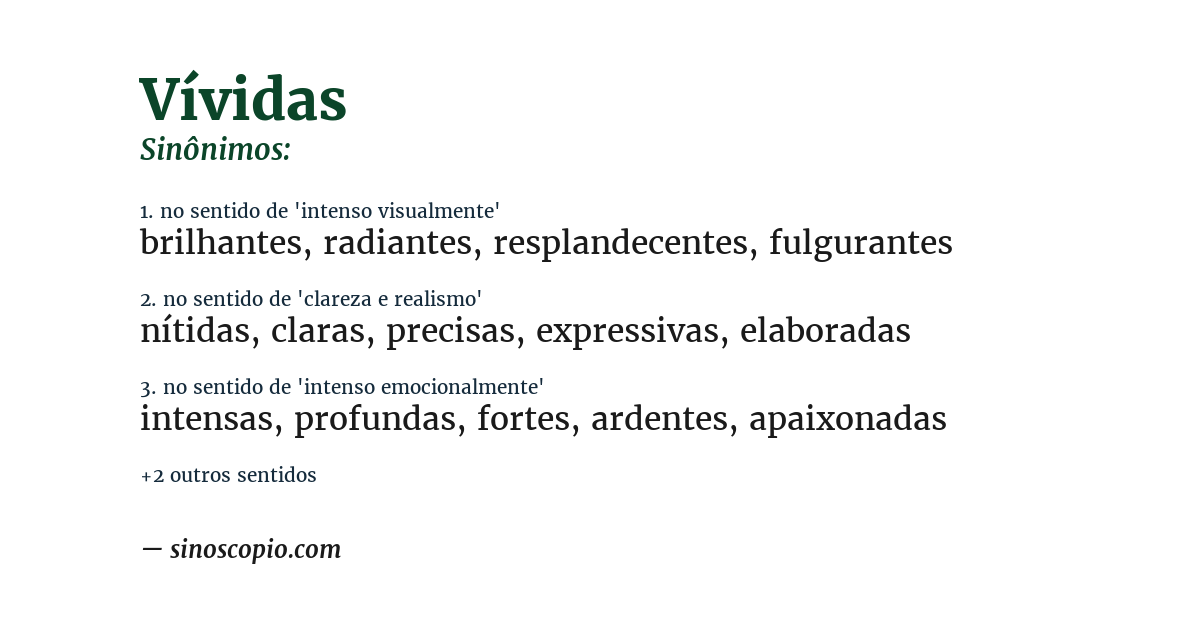 Sinônimo de vívidas