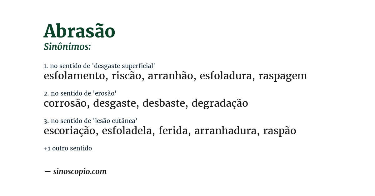 Sinônimo de abrasão