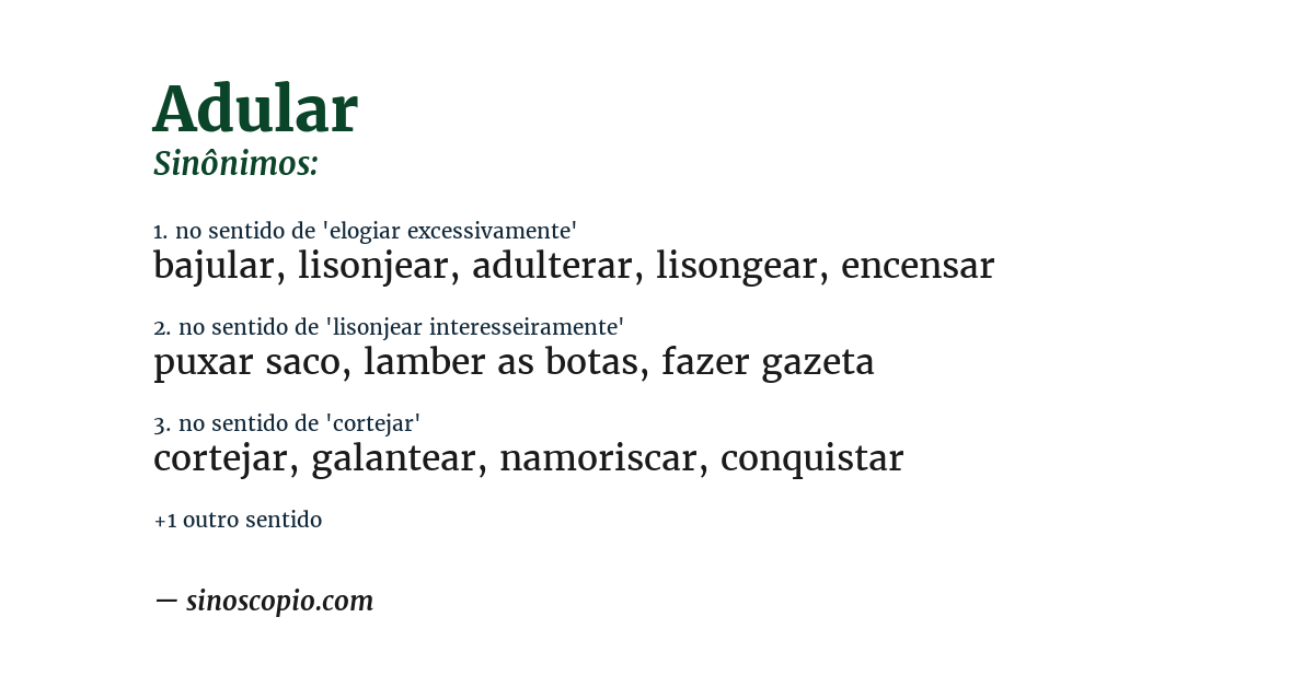 Sinônimo de adular