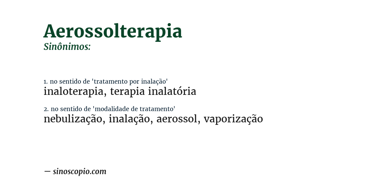 Sinônimo de aerossolterapia