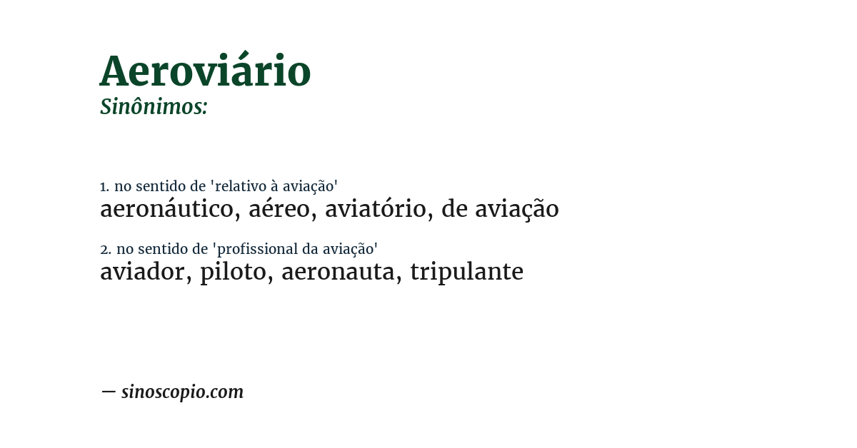 Sinônimo de aeroviário