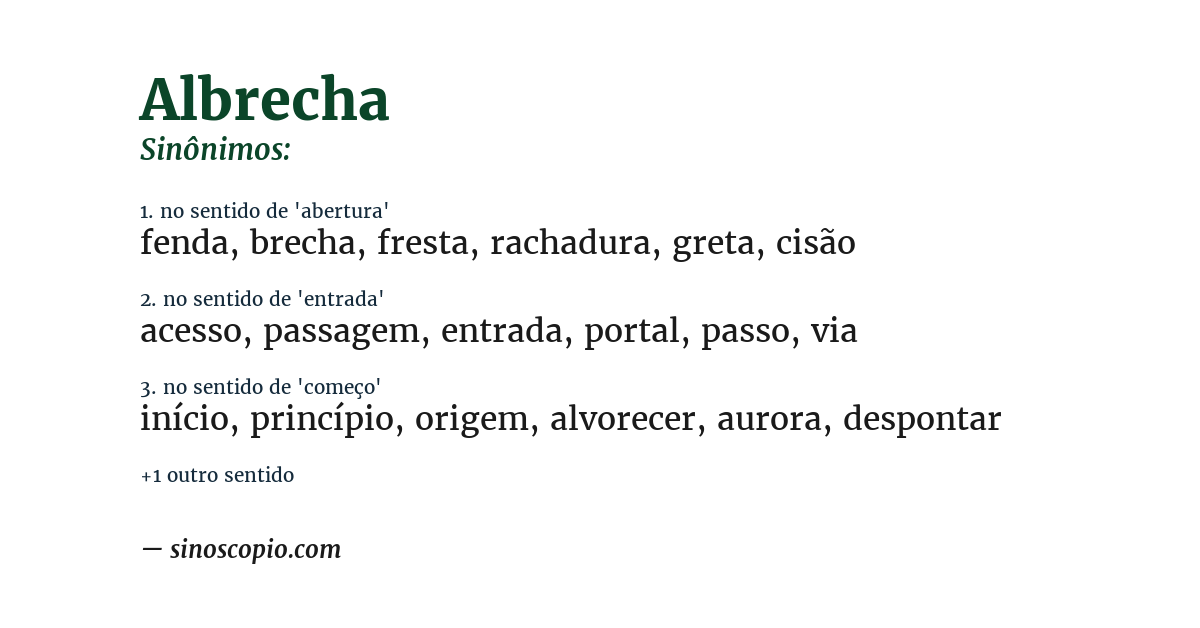 Sinônimo de albrecha