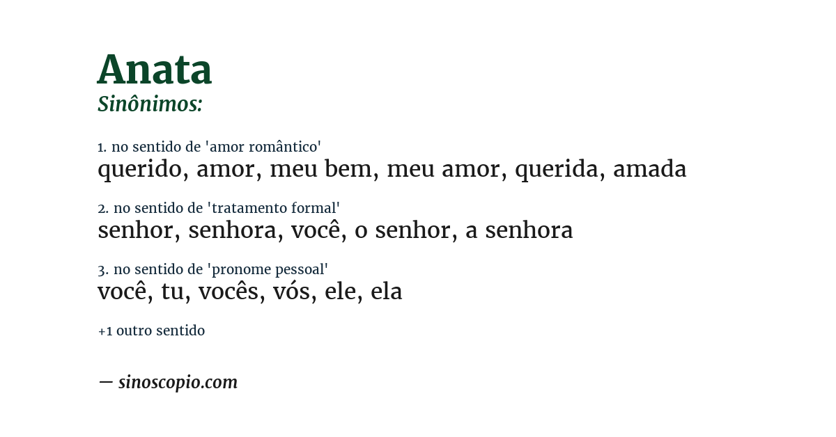 Sinônimo de anata