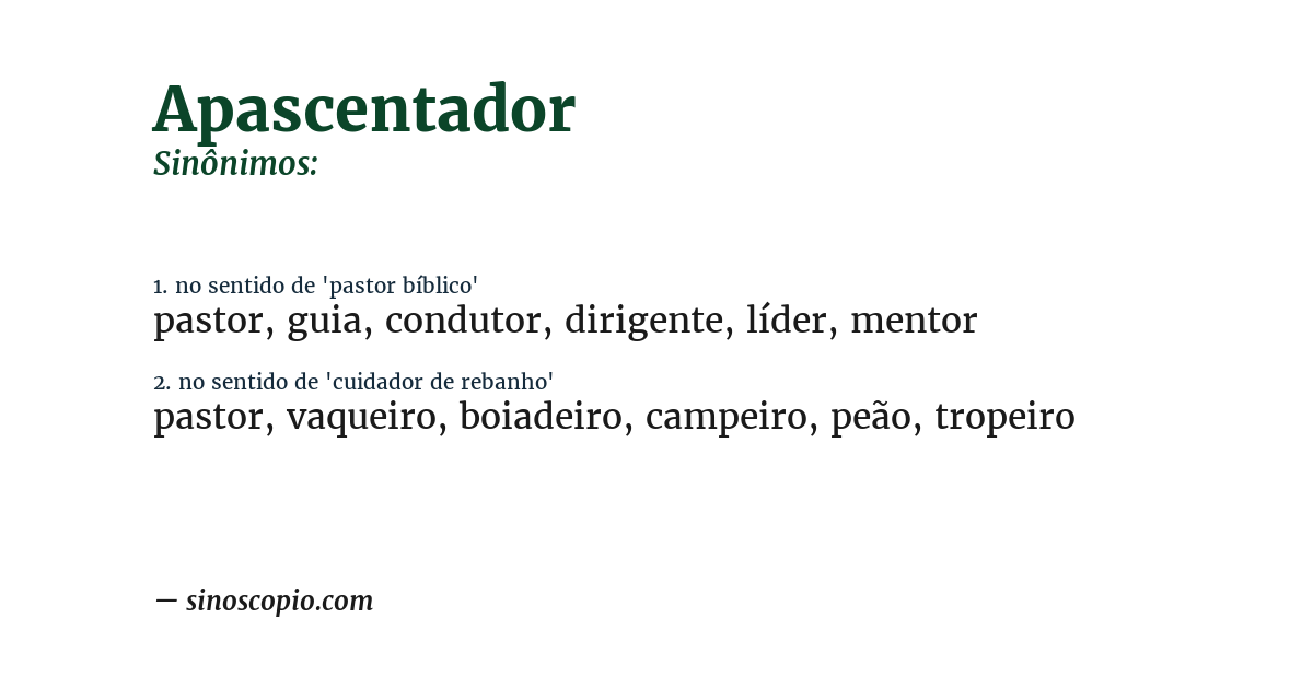 Sinônimo de apascentador
