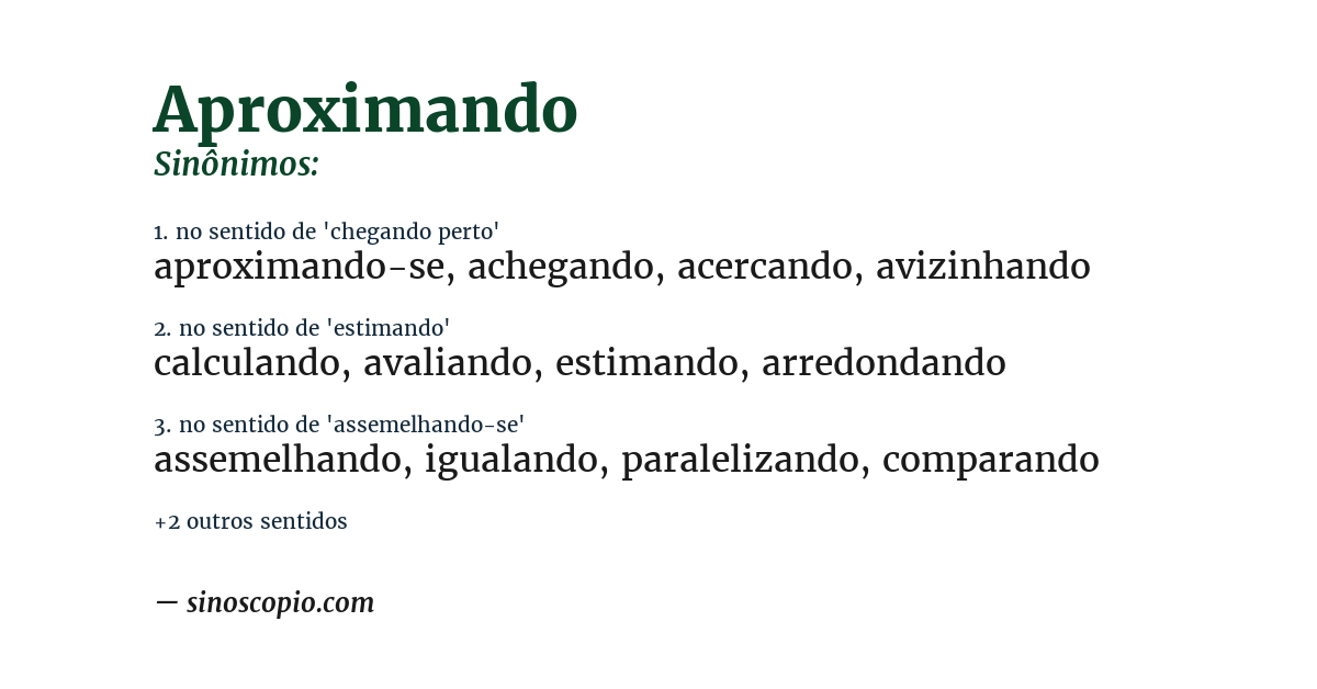 Sinônimo de aproximando