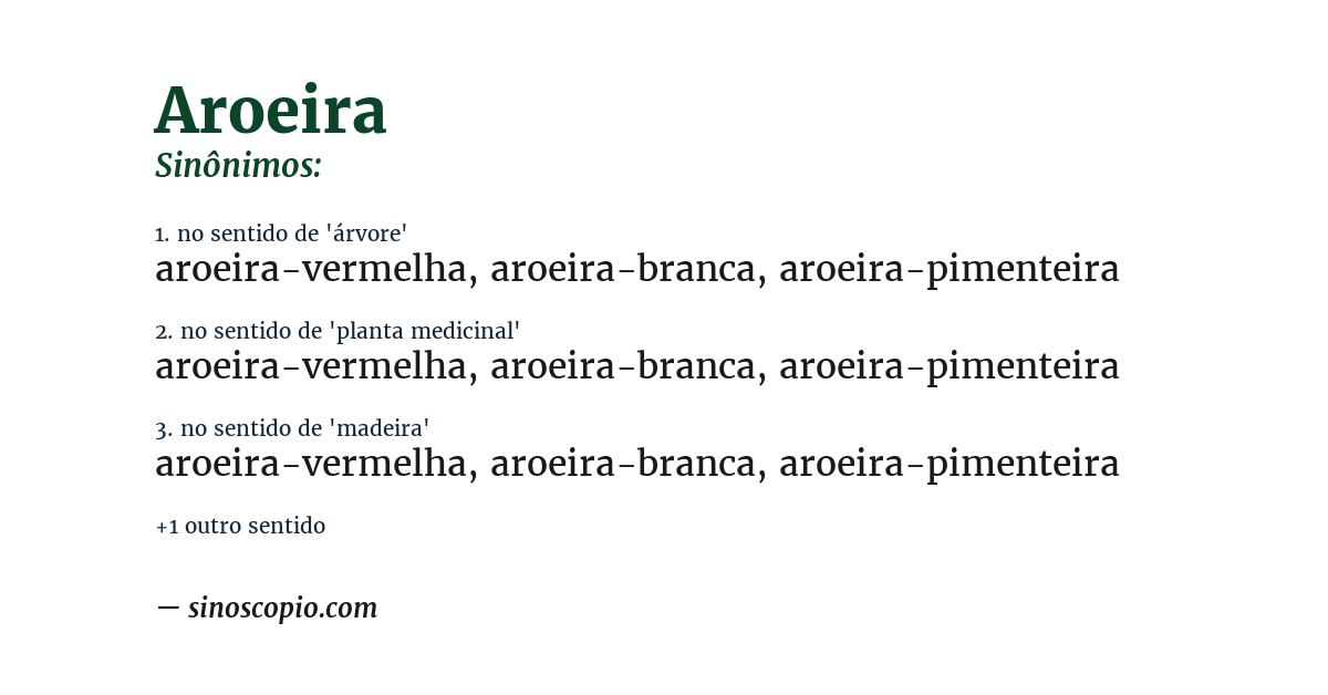 Sinônimo de aroeira