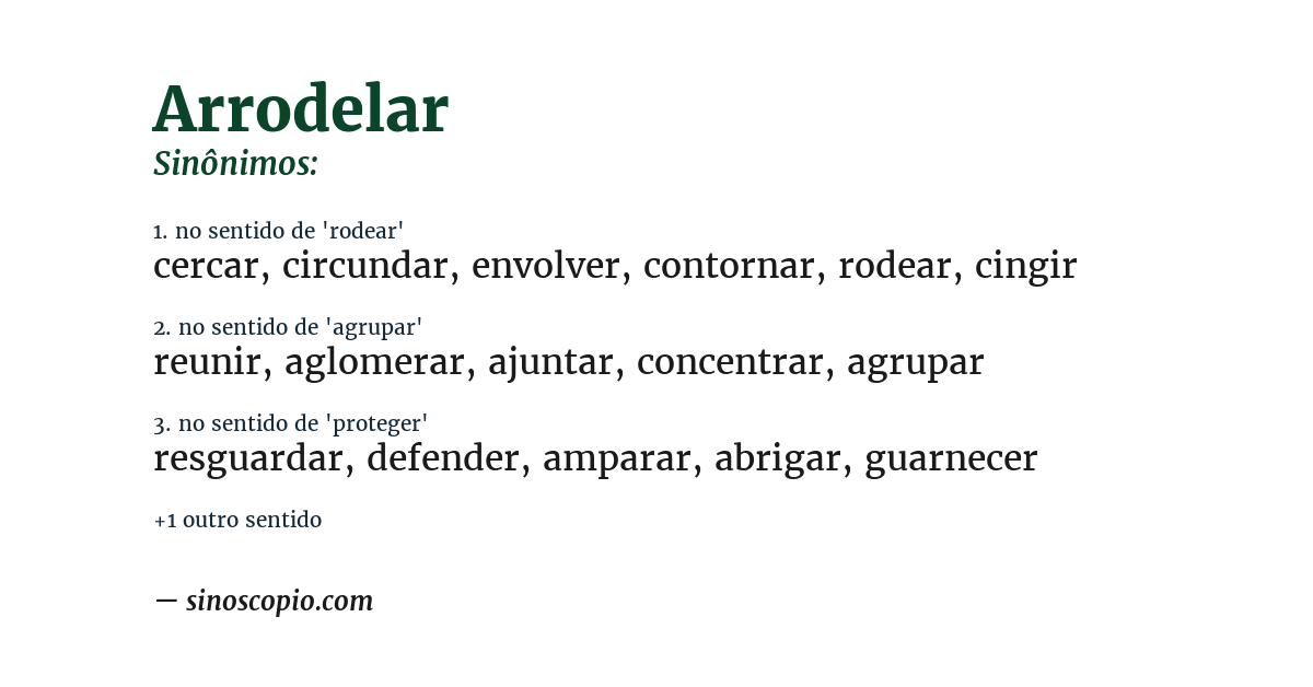 Sinônimo de arrodelar