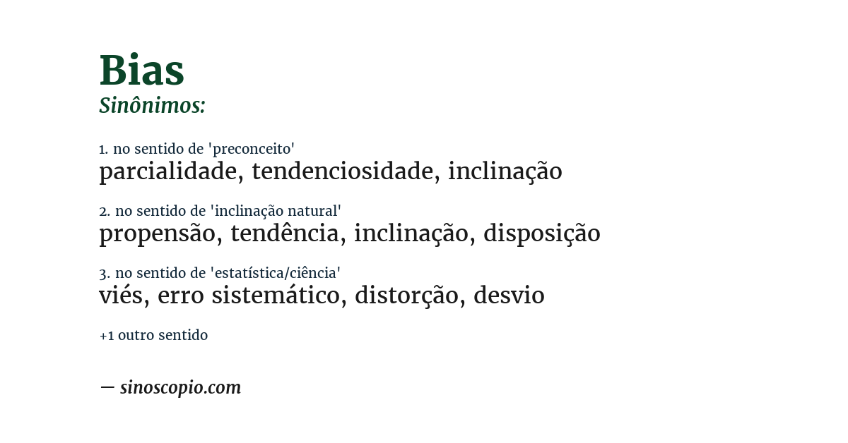 Sinônimo de bias