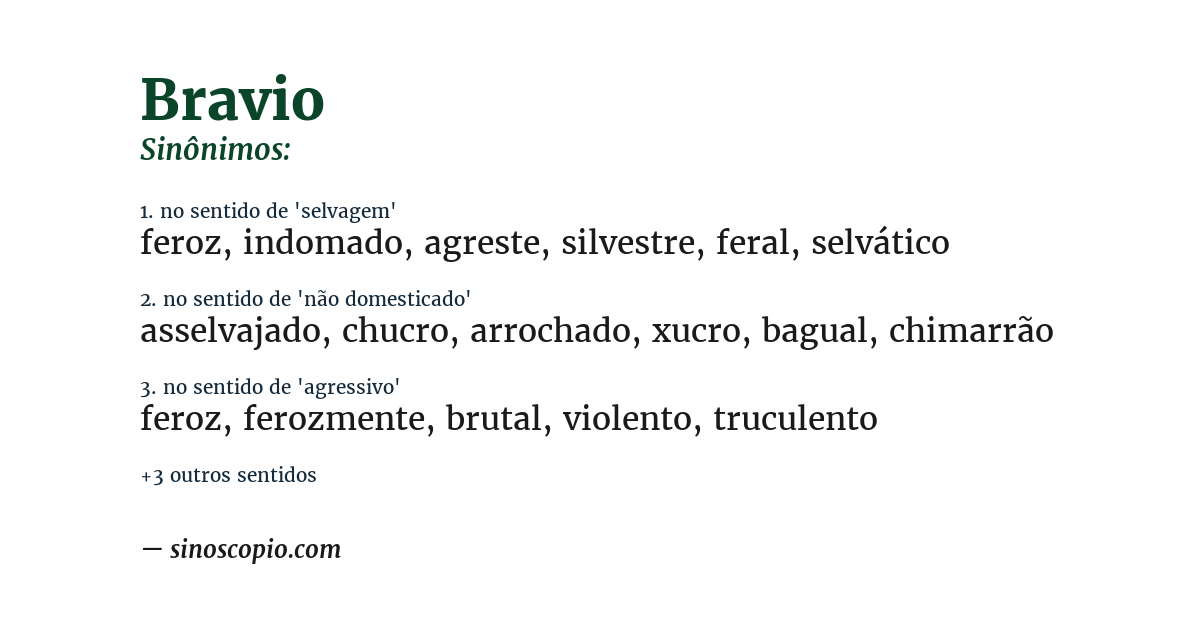 Sinônimo de bravio