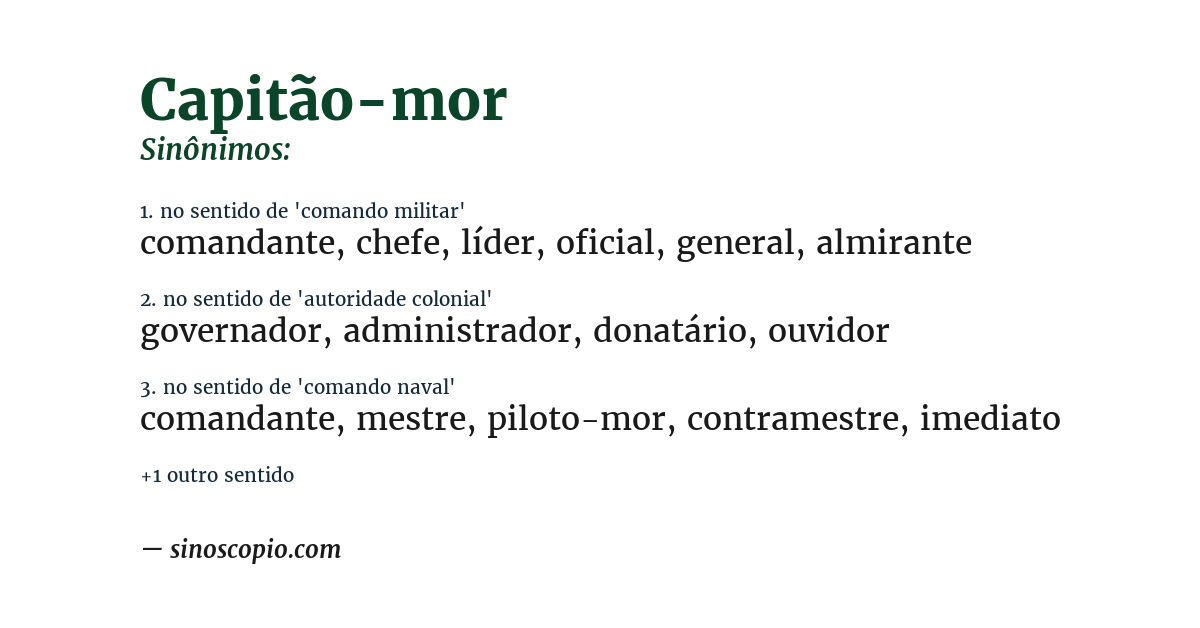 Sinônimo de capitão-mor
