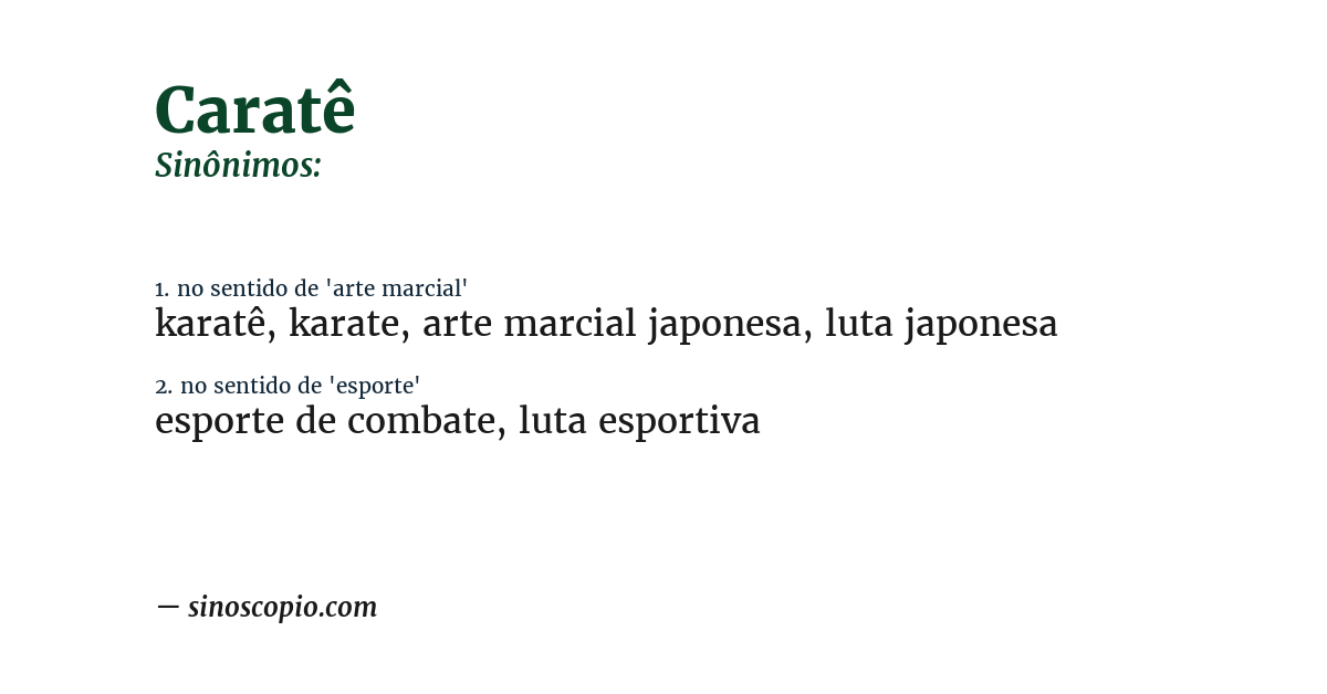 Sinônimo de caratê