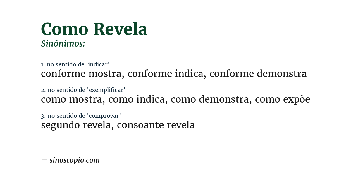 Sinônimo de como revela