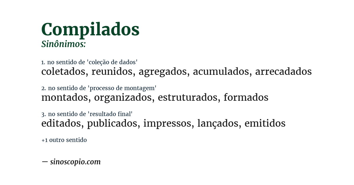Sinônimo de compilados
