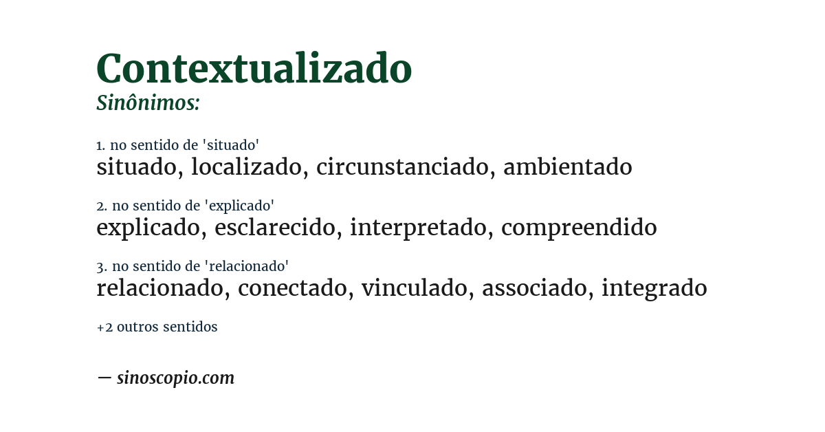 Sinônimo de contextualizado