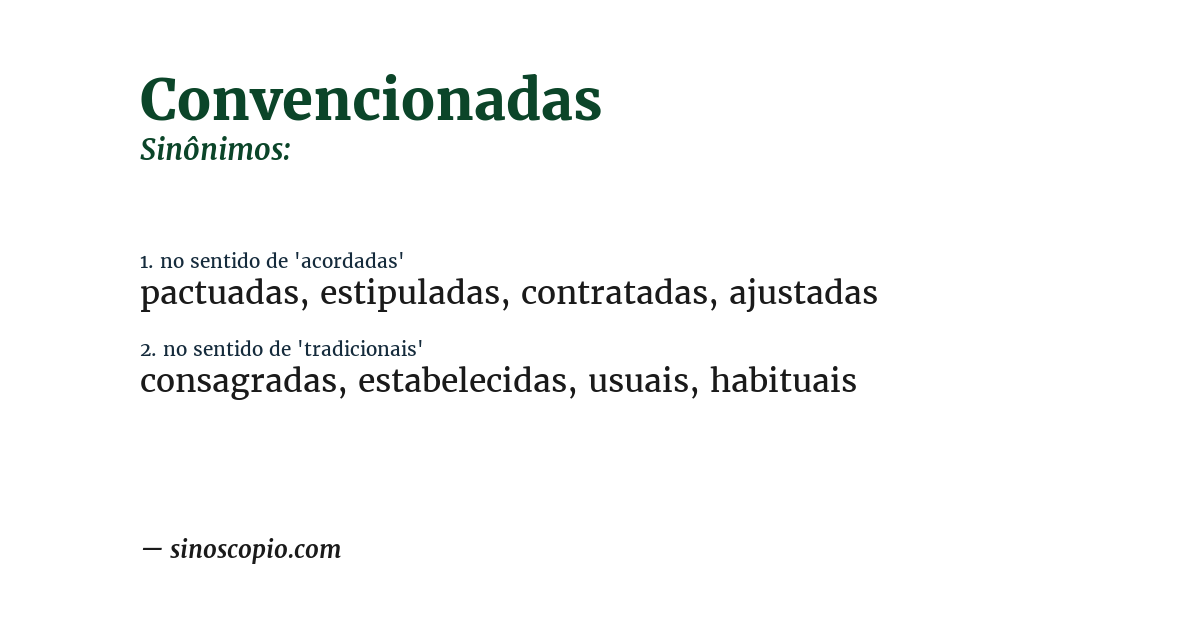 Sinônimo de convencionadas