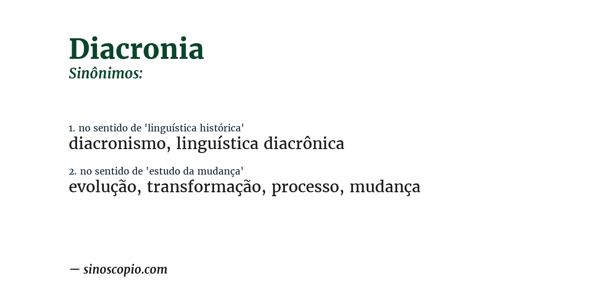 Sinônimo de diacronia