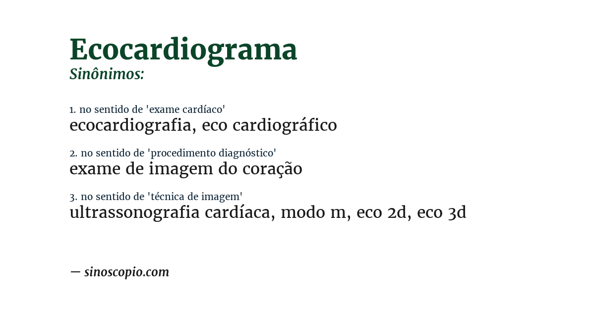 Sinônimo de ecocardiograma