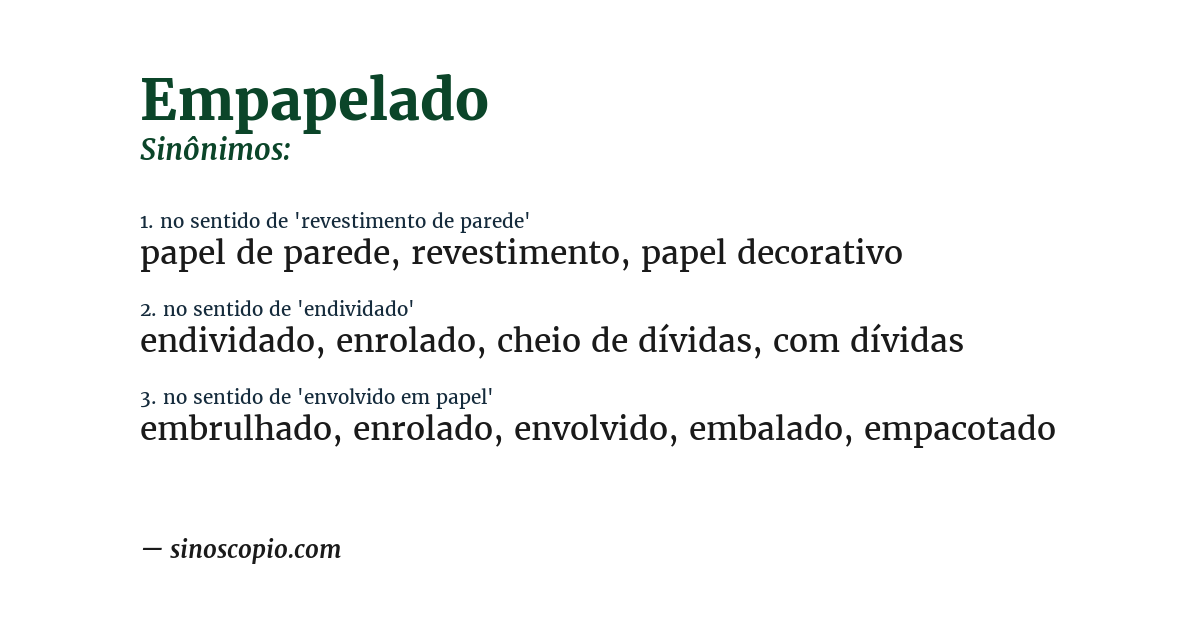 Sinônimo de empapelado