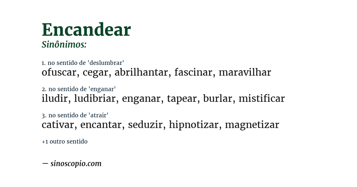 Sinônimo de encandear