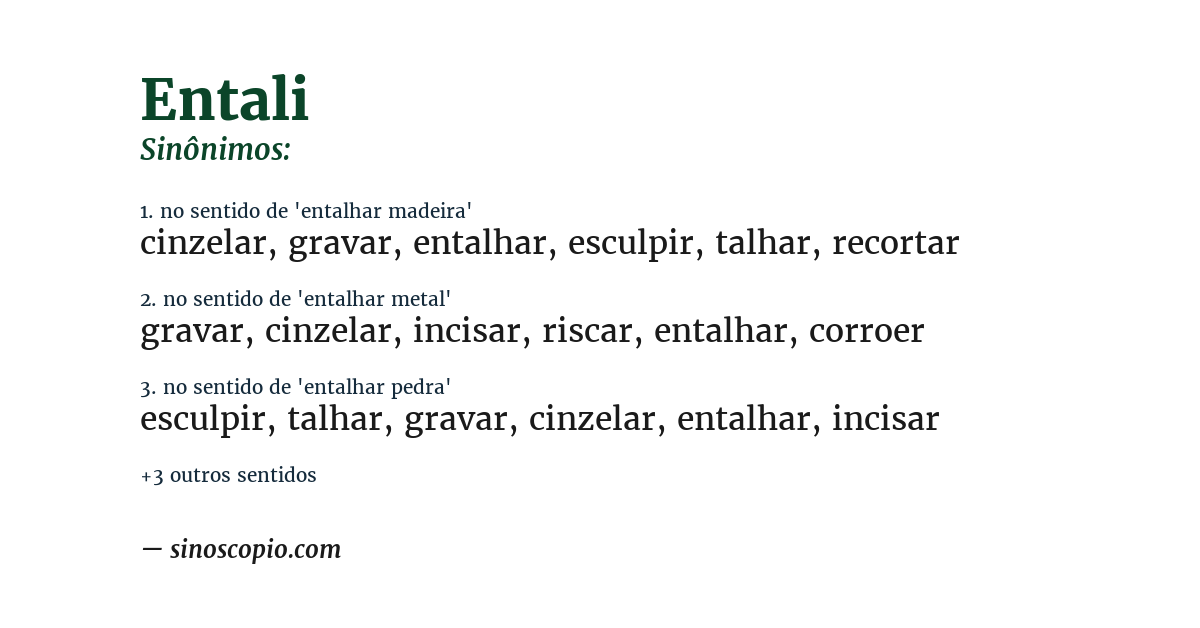 Sinônimo de entali