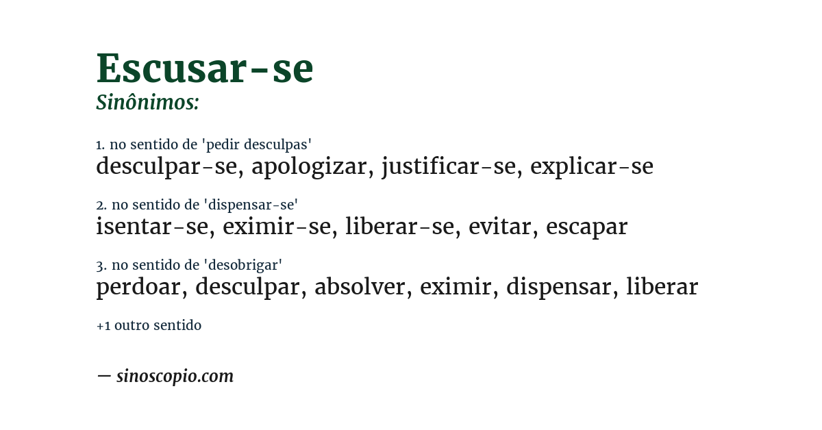 Sinônimo de escusar-se