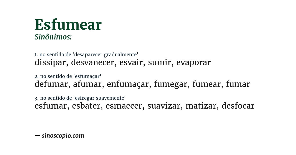 Sinônimo de esfumear