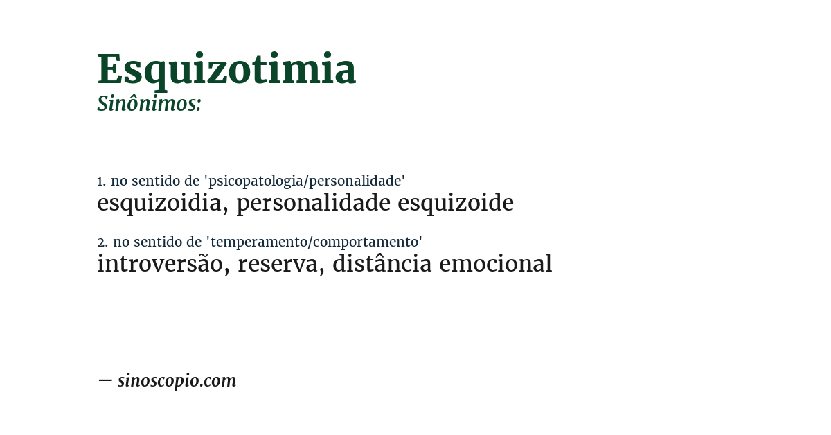 Sinônimo de esquizotimia