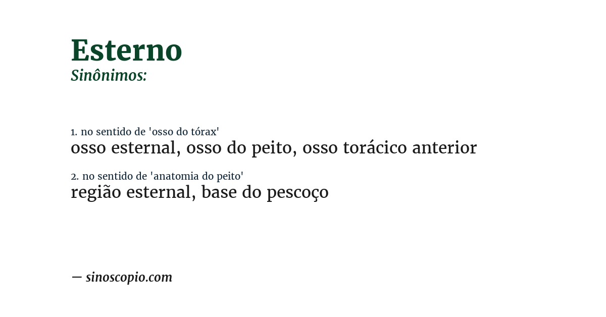Sinônimo de esterno