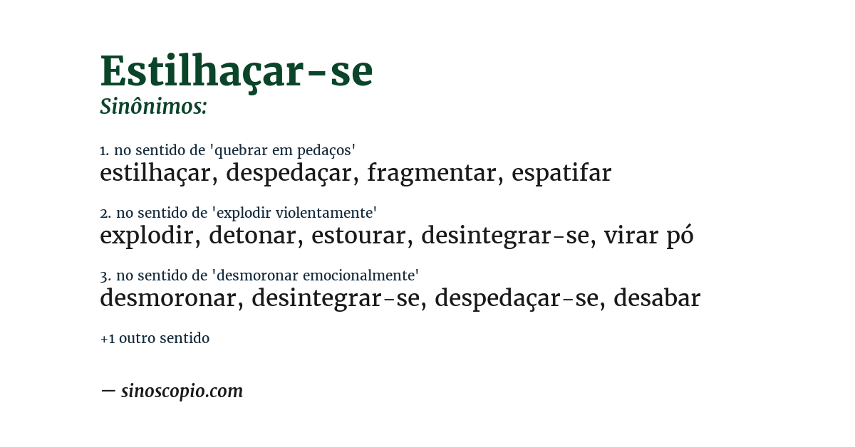 Sinônimo de estilhaçar-se