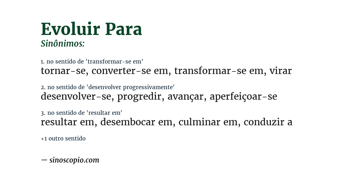 Sinônimo de evoluir para