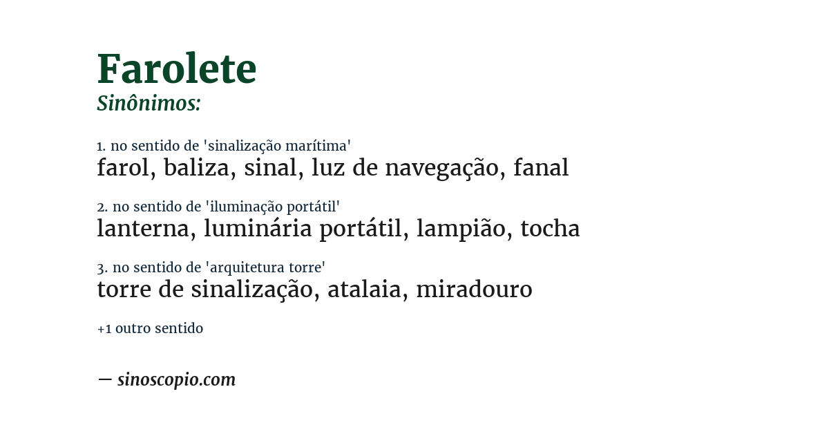Sinônimo de farolete