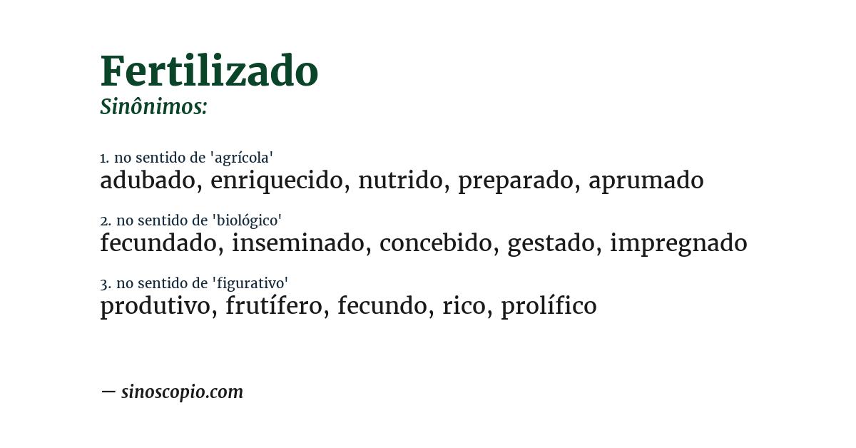Sinônimo de fertilizado