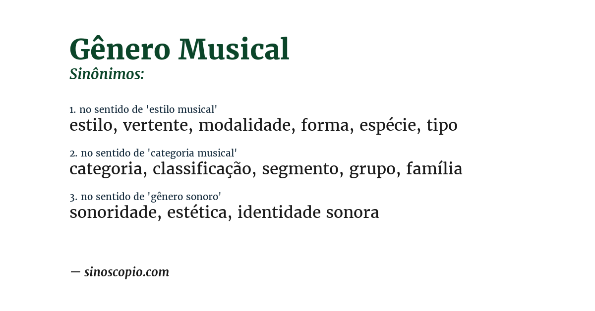 Sinônimo de gênero musical