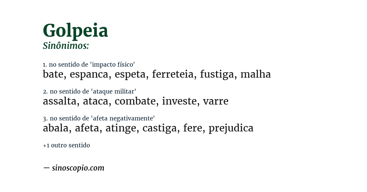 Sinônimo de golpeia