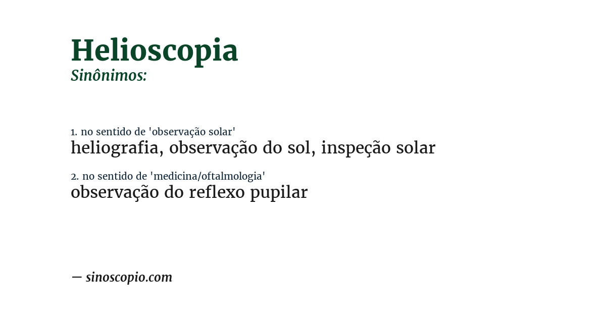 Sinônimo de helioscopia