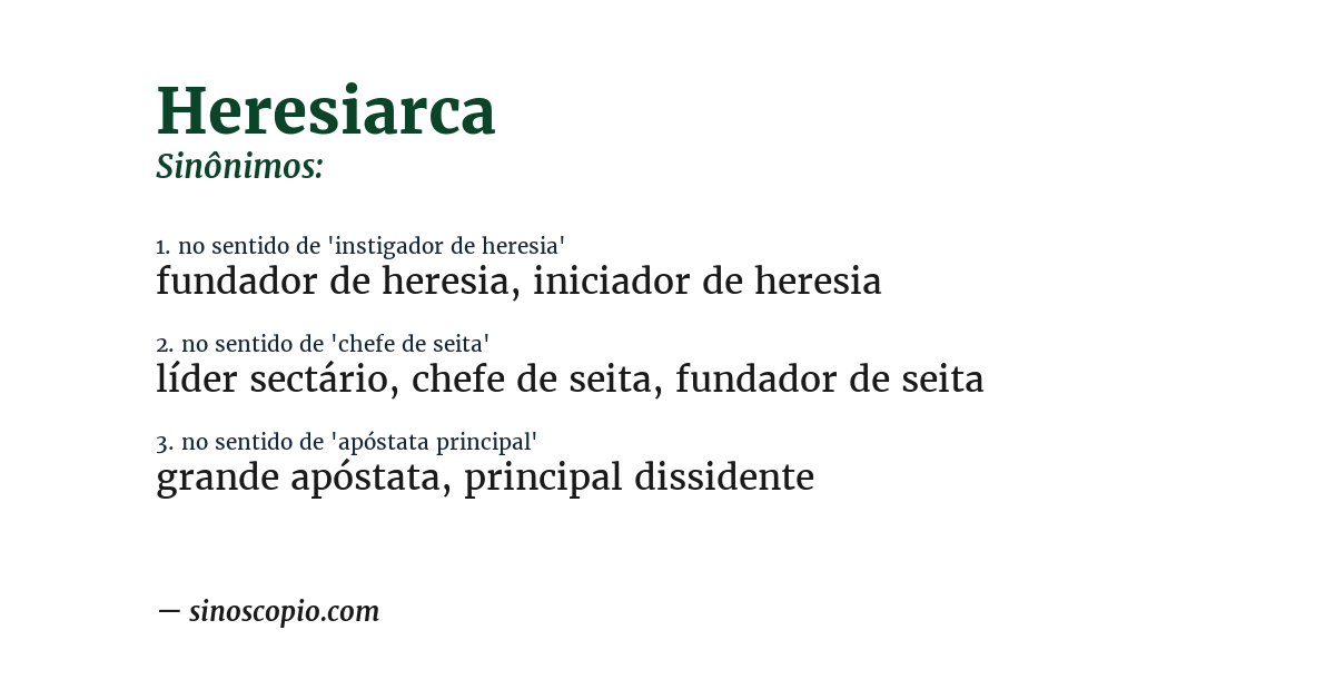 Sinônimo de heresiarca