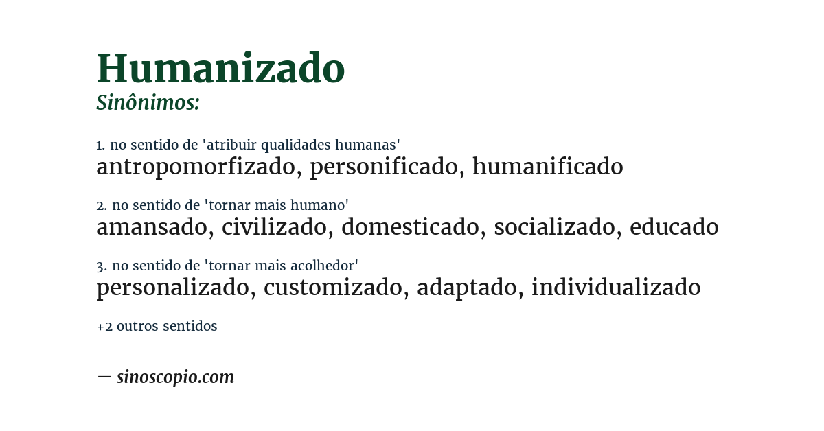 Sinônimo de humanizado