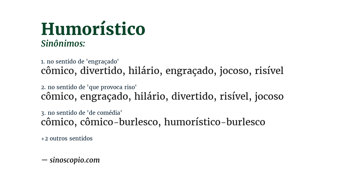 Sinônimo de humorístico