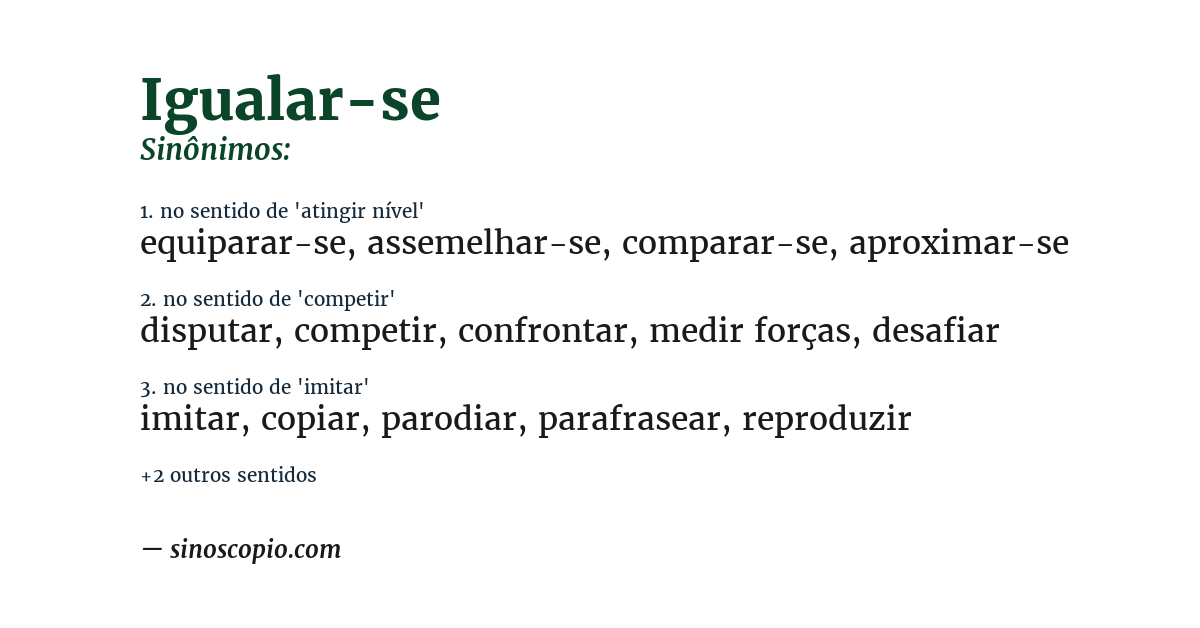 Sinônimo de igualar-se