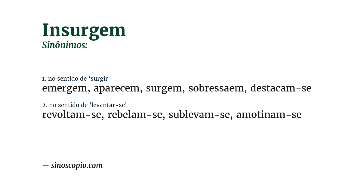 Sinônimo de insurgem