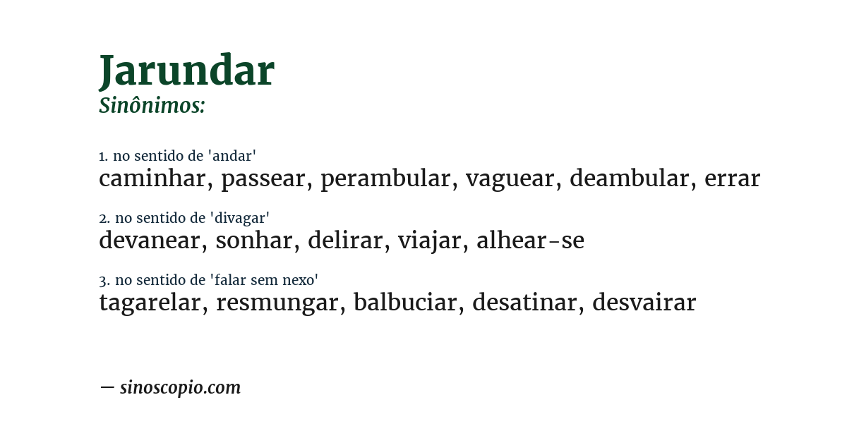 Sinônimo de jarundar