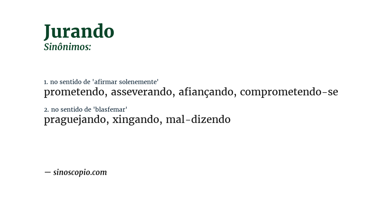 Sinônimo de jurando