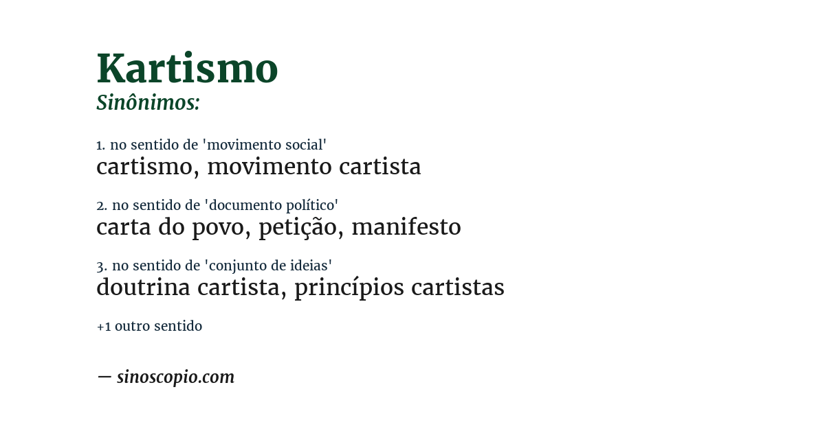 Sinônimo de kartismo